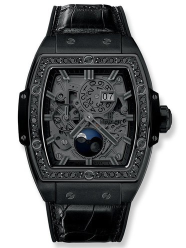 AAA Replica Hublot Spirit Of Big Bang Moonphase All Black Diamonds Mens Watch 647.CI.1110.LR.1200